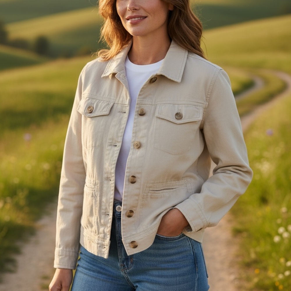 Lucky Brand Cream Jean Jacket